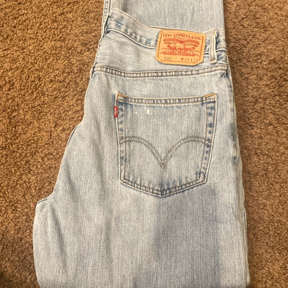 Levi’s 505 34x29 Regular Fit Straight Leg Jeans  distressed Lesotho- - Picture 6 of 6